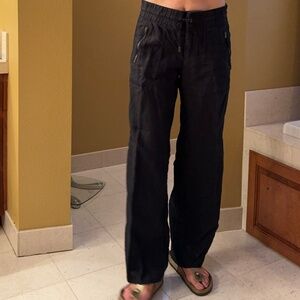black athleta cabo wide leg linen